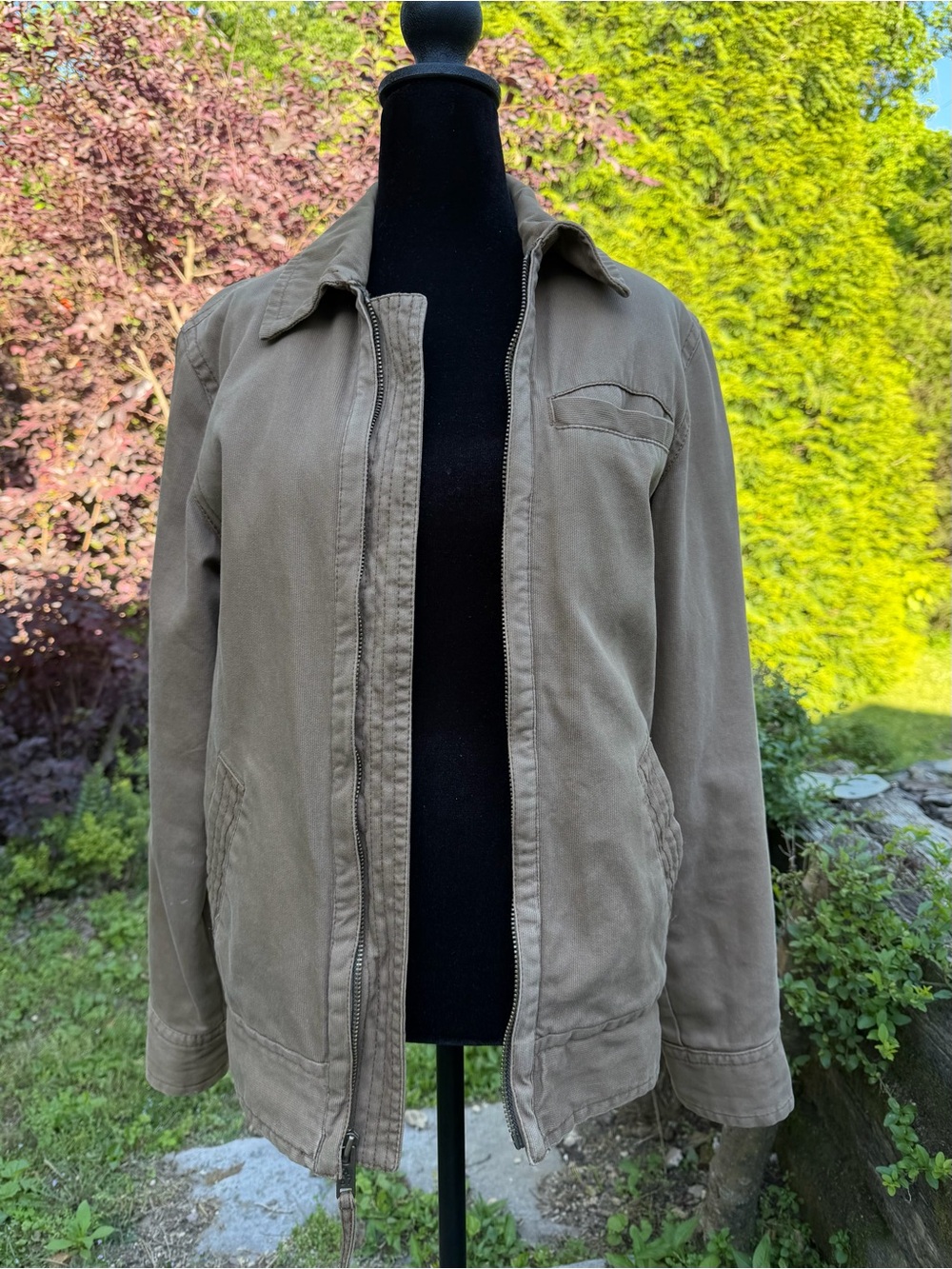 Aeropostale Men's Khaki Zip Jacket